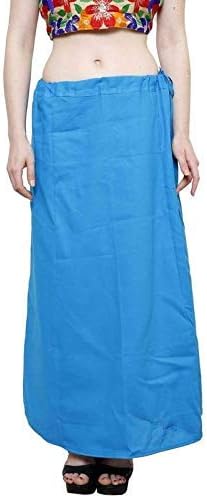 Susha Women's Cotton Inskirt Saree Petticoats/Underskirt Solid Plain Readymade Ethnic Indian Stitched - Waist Adjustable