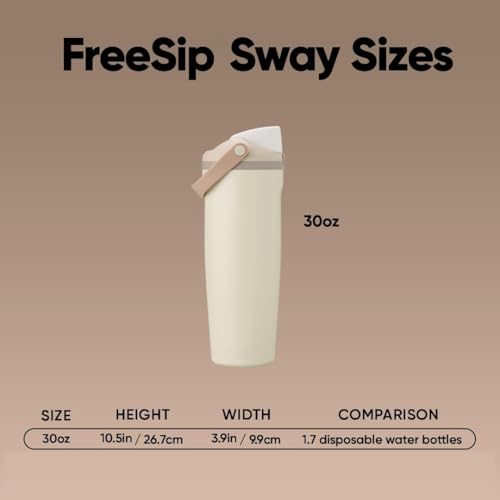 Image of KELVEE FreeSip Sway 900ml Insulated Stainless Steel Water Tumbler with Two-Way Spout & Straw, Bucket Handle, Leak-Proof BPA-Free Sports & Travel Sipper for School, Gym & Outdoor (Lightly Toasted)