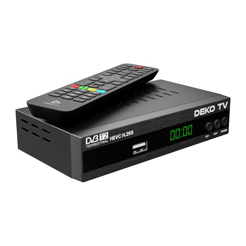 Deko TV PRO2 - Digitaler terrestrischer Decoder 2025 DVB-T2 PVR HEVC - Main 10 Bit - USB WiFi Multimedia PVR [2in1 Fernbedienung]