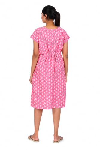 Image of MENMAII Women's [L-4XL] Full Open /Front Buttoned [a Kind of Adaptive Clothing] Multipurpose Nighty for Maternity /Pregnancy /Elderly /Patient /Feeding /Hospital Purpose Nighty
