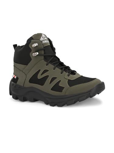 Image of Leo's Fitness Waterproof Canvas High Ankle Boots for Trekking Hiking & Other Casual Purpose
