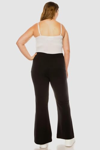 Women’s Plus Size Flare Leg Pants High Waist Stretch Bootcut Slacks with Tummy Control for Work Casual Office Lounge2