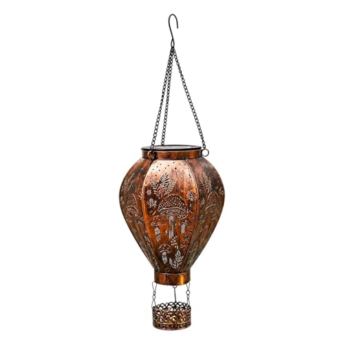 Lanterne solaire montgolfière à flamme pour sublimer un jardin sombre