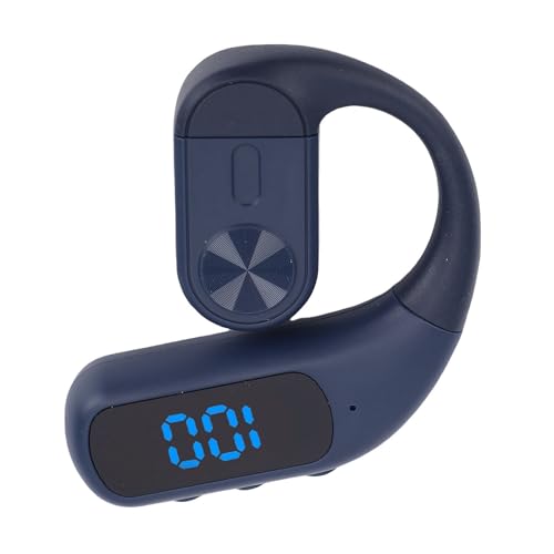 ZASCHMOY Auricular Inalámbrico Bluetooth Estéreo con Gancho para la Oreja, Auricular Deportivo de Negocios con Micrófono con Cancelación de Ruido y Pantalla Digital (Blue)