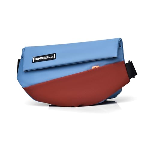 Zaino Monospalla Casuale Borsa Uomo a Tracolla da Uomo con cinghia per treppiede a Spalla Sling Bag Leggero per Uso Quotidiano Lavoro Trekking Viaggio Blu rosso