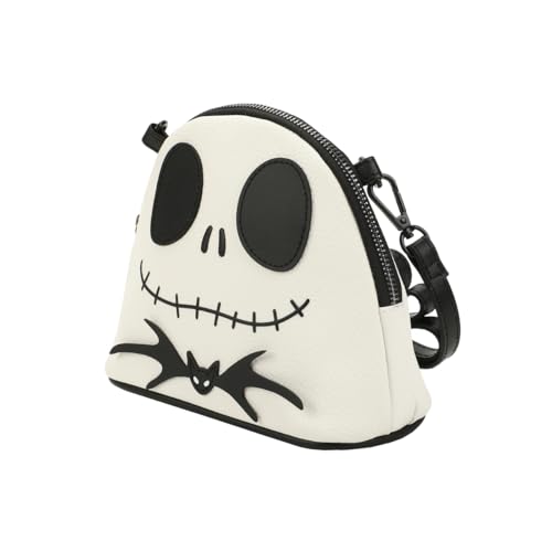 Nightmare Before Christmas Jack Skellington Character Head White 7.75" Dome Crossbody Bag4
