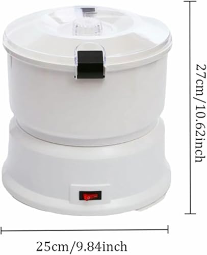 Éplucheur de pommes de terre électrique – Capacité de 1 kg avec récipient, verrouillage de sécurité rotatif, sans gâchis et shaker avec de l'eau