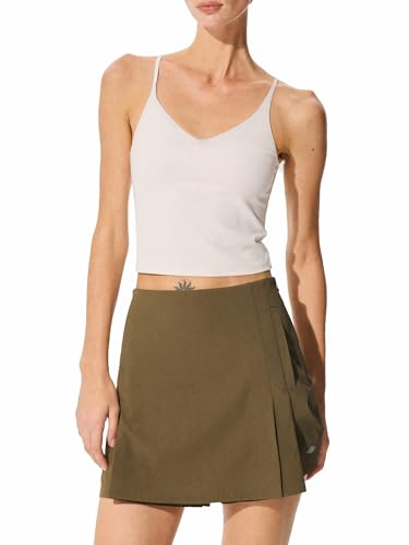 COLIN WANG Women's Cooling Workout Tank Top, Built-in Bra, UPF 50+ White