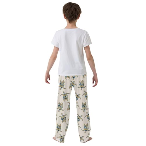 Boys' Pants Yellow Green Sea Turtles Long Bottoms Jogger Pants Elastic Waist Trousers with Pockets S-XL3