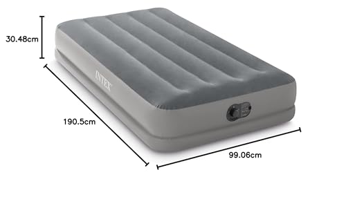 Intex Colchão de ar de prestígio padrão Dura-Beam 64112E: Fiber-Tech – Tamanho solteiro – Bomba elét