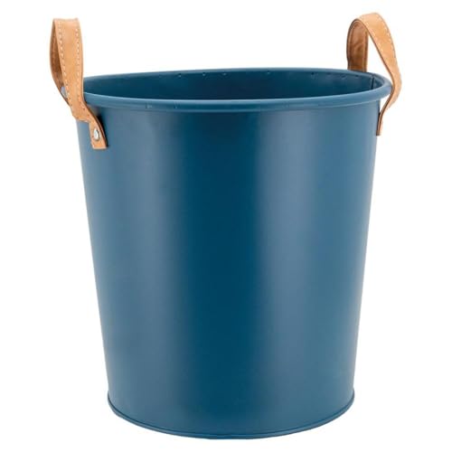 Corbeille à papier métal bleu design vintage industriel bac à dechets bureau AUBRY GASPARD 26cm