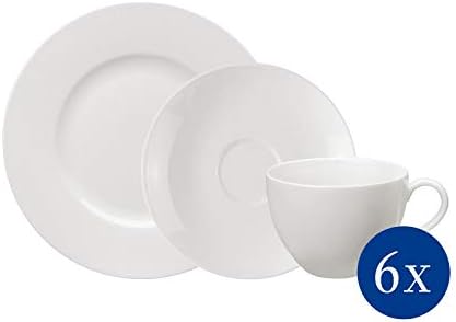 vivo by Villeroy & Boch Group Basic White, zestaw filiżanek do kawy, 6-częściowy, 300 ml, Porcelana Premium, biały