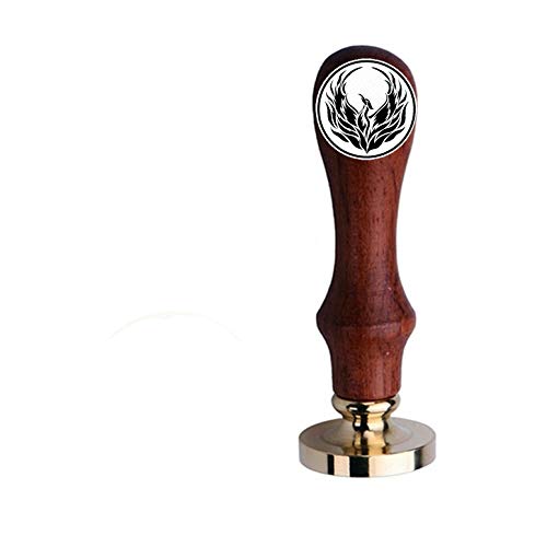Kooer Fire Phoenix Wax Seal Stamp, Fire Phoenix Sealing Wax Stamp, Phoenix Wax Stamp Personalized Wedding Invitation Seal Stamp (Style2-Seal with Handle)