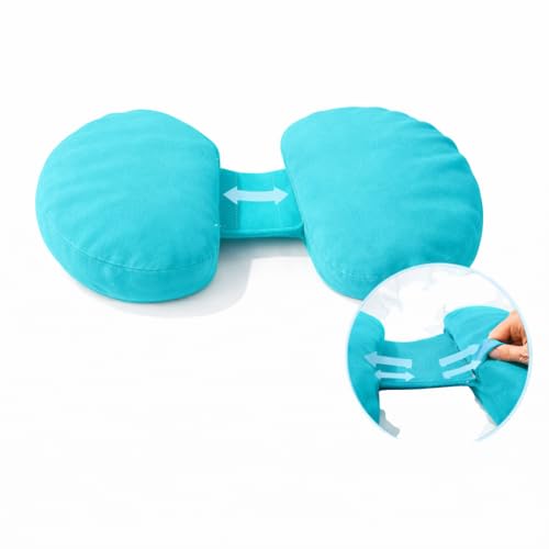 Image of H-Shaped Pregnancy Pillow for Women | Adjustable Butterfly Dual Wedge for Back, Belly & Hip Pain Relief | Ultra Soft Velvet Maternity Body Support Pillow | Washable, Travel Friendly | Firozi