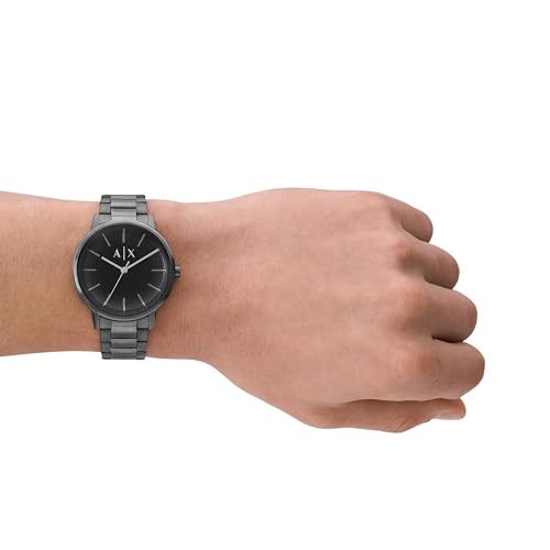 Image of Armani Exchange Stainless Steel Analog Black Dial Men's Watch-Ax2761, Band Color:Black