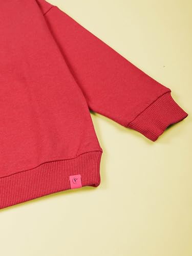 Image of KiddoPanti Boys Solid Round Neck Full Sleeve Fleece Sweatshirt | 60% Cotton 40% Polyester | Soft Warm Winter Pullover | Ribbed Cuffs & Hem | Casual Winter Sweatshirt for Kids