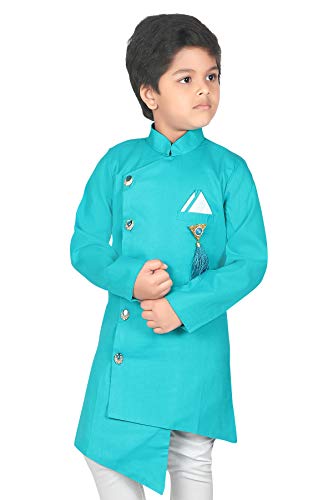 Image of AHHAAAA kids ethnic wear Indo Western Kurta Pyjama Set for Boys