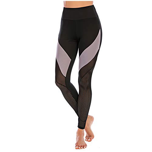 Damen Yogahosen Patchwork-Druck Gamaschen Hohe Taille Stretch Trainingshose Tummy Control Fitness Leggings Yoga Hose für Yoga Outdoor Sport