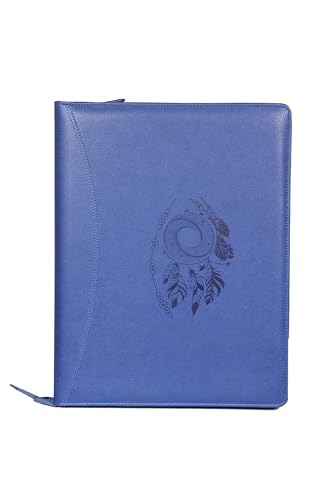 Image of Sukeshcraft Pu Multiuse 25 File Sleeve for Documents, Certificates, Fixed Deposit Receipt, Portfolio B4 Size Documents Holder for Sports, Office, Home, School (Grain Blue, B4 Size Leaf)