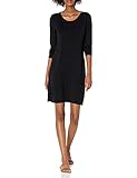 Amazon Brand - Daily Ritual Women's Jersey Long-Sleeve Scoop-Neck T-Shirt Dress, Black,Small