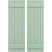 Ekena Millwork ARW101BB518X64SGH Americraft Five 2 Exterior Real Wood Joined Board-n-Batten Shutters (Per Pair), 17 1/2"W x 64"H, Seaglass