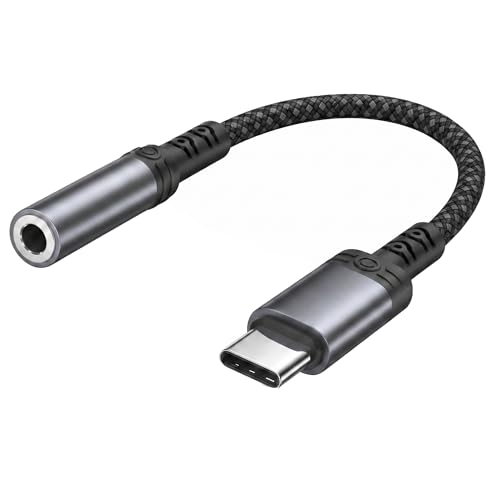 Adaptador USB C a Jack 3,5mm,USB Type C jack Auriculares Audio Adapter con HiFi DAC Chip,Adaptador Jack a USB C adaptador Auriculares para Samsung Galaxy,iPhone 17/16/15,iPad Pro,MacBook,Xiaomi,Huawei