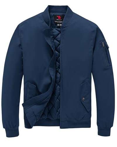 Image of TBMPOY Men's Winter Bomber Jacket Fall Casual Windbreaker Softshell Jackets