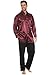Intimo Men's Classic Satin Pajama Top, Maroon, Large