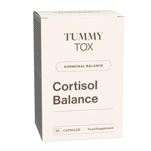 Cortisol Balance Capsules with 600mg of Ashwagandha KSM-66 Rhodiola Rosea Magnesium Vitamin B6 and Vitamin B5 60 Capsules by Tummy Tox