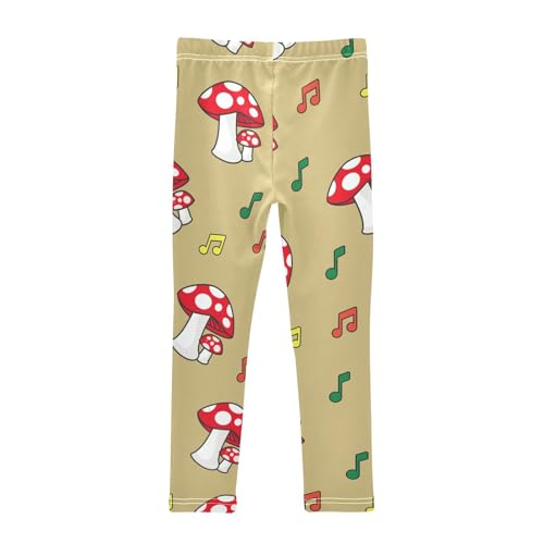 Melody Mushroom Girls Leggings,Workout Leggings for Girls Toddler Athletic Legging Size for 3-10T2