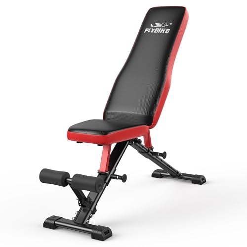 Image of FLYBIRD Adjustable Weight Bench, Full Body Workout Bench for Home Garage Gym Strength Training, Incline Flat Decline for Sit Up Bench Press