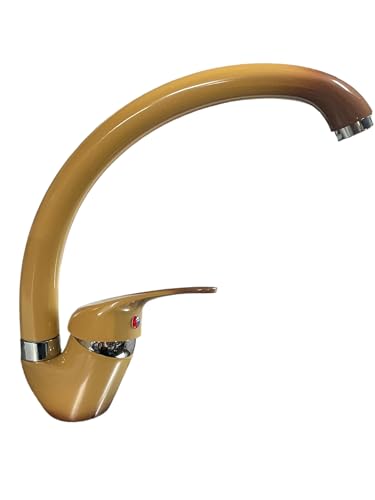 Mélangeur de Cuisine en Laiton avec Finition Marron – Robinet à Deux Poignées, Cartouche Ø40 mm, Style Élégant pour Évier ou Plan de Travail