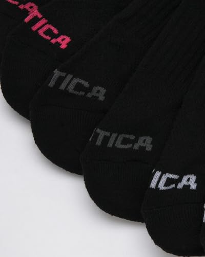 Image of Nautica Womens Quarter Socks Athletic Cushion Moisture Wicking Socks 6 Pack | Stretch Performance Dri-Motion Fabric, Cushioned with Arch Support, Breathable Mesh Panels, Quarter Cut, Shoe Size 4-10