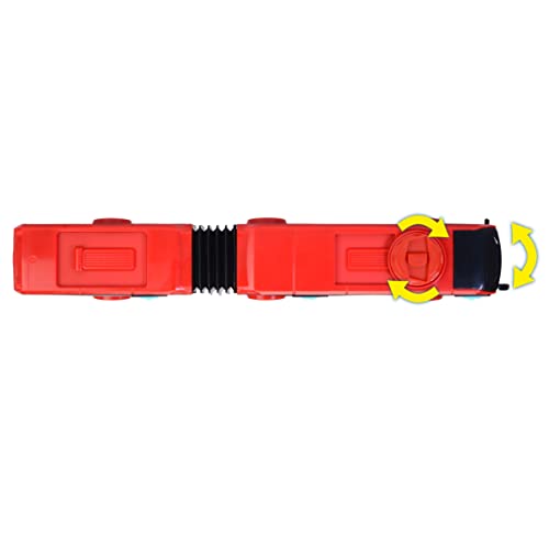 Dickie Toys Volvo City Bus Spielzeug (40 cm) - Lenkbarer Stadtbus (rot) mit Knickgelenk, Freilauf & öffnenden Türen - Spielzeugautos ab 3 Jahre für Kinder, Lizenziertes Bus Spielzeug - 203747015