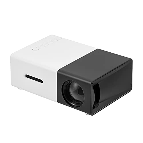 PUSOKEI Mini projecteur 2021 vidéoprojecteur Portable amélioré, projecteur de cinéma multimédia à Domicile, Compatible avec Full HD 1080P pour HDMI/USB/AV(UE + Noir et Blanc)