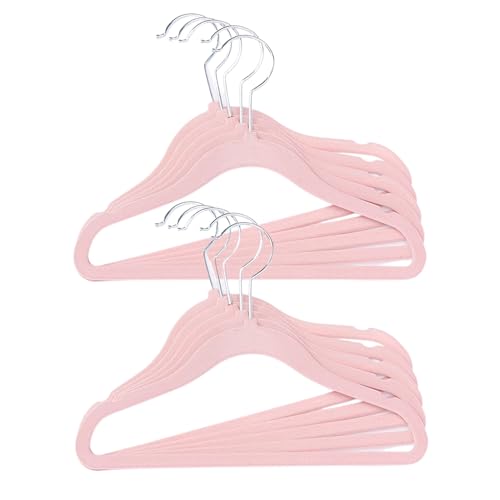 Childrens Velvet Hangers - 10 Pink Velvet Hangers (for use with Child Garment Rack)