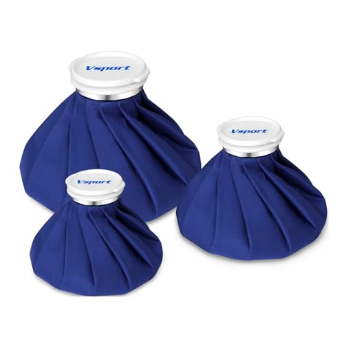 Vsport Ice Bag for Injuries Reusable Ice Cold Pack Hot Water Bag Hot & Cold Therapy and Pain Relief First Aid Therapy Packs Relief and Reduce Sports Injuries 3 Pack (6/9/11)