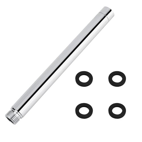 DXLing 28cm Tubo de Extensión de Ducha de Acero Inoxidable Forma Redonda de Cromo de Mano Extensor de Cabezal de Ducha de Mano de Cromado para Baño Accesorio Alcachofa Fija