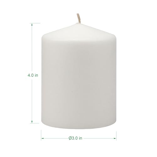 Image of Stonebriar 3 Pack Tall 3 x 4 Inch 35 Hour Long Burning Unscented White Wax Pillar Candles