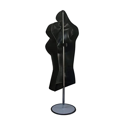 Displaytown CS-AZ-P78P76660A-B(D) Black Male + Female Mannequin Hollow Back Body Torso Set W/Metal Stand thumb #4