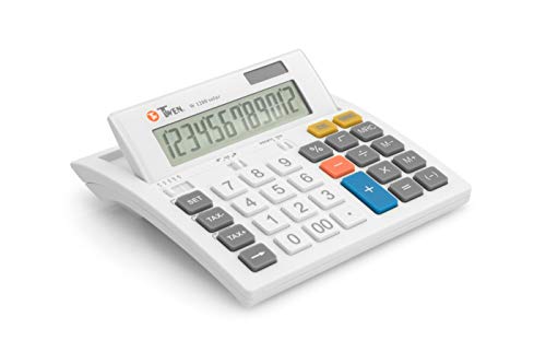 TWEN TW-W1200 Tischrechner solar, 12-stelliges LCD-Display