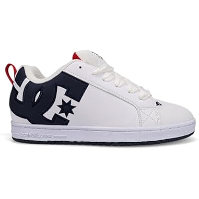 DC Shoes Men's Court Graffik Trainers, White navy red, 10.5 Men