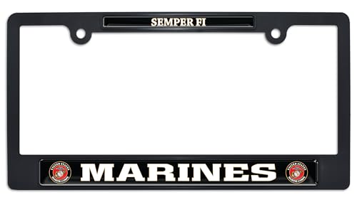 NJECT US Marine Corps Semper Fi License Plate Frame Black