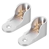 BESTonZON 2 Stück Kleiderstangen Endhalterungen aus Zinklegierung mit 3 loch Flansch Ausziehbarer Hosenhalter für Kleiderschrank für Badezimmer und Kleiderläden Silber