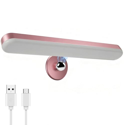 Image of Benreom Wireless Vanity Lights for Mirror, Rechargeable Battery Operated Stick on Lamp, Adjustable Makeup Light, Cordless Magnetic LED Bar Renter Friendly Lighting Decor Gift, Pink