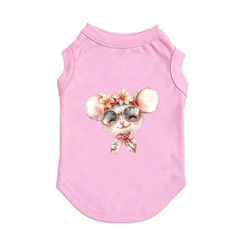 ZSDGBZ 犬服 犬の服 春夏用 Tシャツ 通気メッシュベスト ピンク タンクトップ 涼しい ノースリーブベスト お散歩 お出かけ ル服 スポーツ服 わんこ服 猫服 M 小型犬 中型犬 大型犬