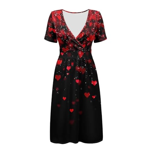 Image of Women's Summer Formal Dresses Short Sleeve Wrap V Neck Dresses Bridesmaid Wedding Guest Dress with Pockets