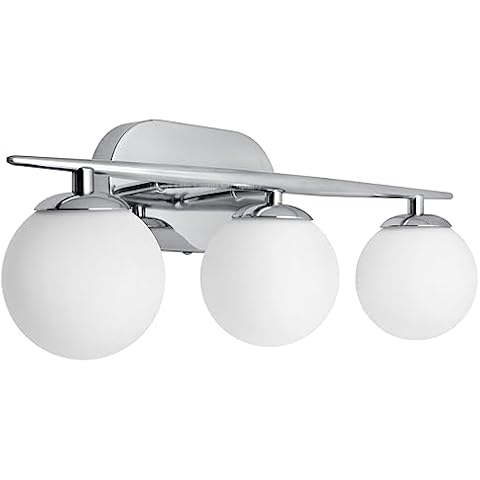 Modern Chrome 3 Light Wall Sconce with Bulb Cover