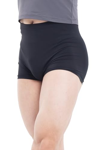 s.lemon Hombre Pantalones Cortos de Danza, Adultos Estire Shorts para Gimnasia Baile Ballet 9335 Negro 165-S