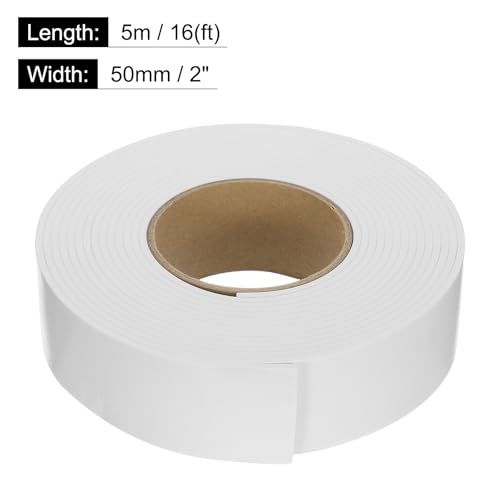 Image of uxcell 2pcs Rolls Single Sided Foam Tape Removeable EVA Sponge Mounting Tape Strong Adhesive Tape Strips(White, 16ft x 2 inch x 1 /8 inch) for Home Paint Wall Hanging Poster Decor